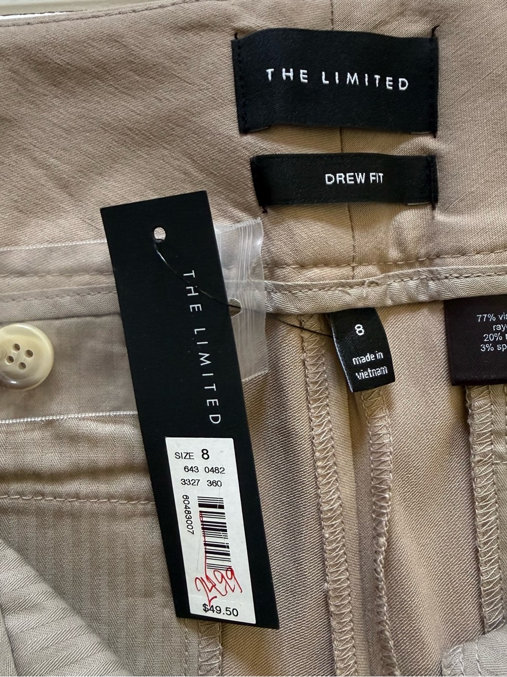 NWT The Limited Drew Fit Low Rise Straight Cropped Pants Size 8 - Picture 3 of 9